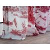 image:imageMaison d Hermine Curtains for Living Room 100 Cotton 124 inch Length Two Panels Light Filtering Toile Curtains for Bedroom with Rod and Loop Pockets Calais Red White Background 50 W x 124 L