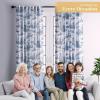 image:imageMaison d Hermine Curtains for Living Room 100 Cotton 124 inch Length Two Panels Light Filtering Toile Curtains for Bedroom with Rod and Loop Pockets Calais Blue White Background 50 W x 124 L