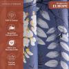 image:imageMaison d Hermine Curtains for Living Room 100 Cotton 84 inch Length Two Panel Light Filtering Curtains for Windows with Rod and Loop Pockets Feuillage  Air Force Blue 50 W x 84 L