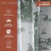 image:imageMaison d Hermine Curtains for Living Room 100 Cotton 96 inch Length One Panel Light Filtering Toile Curtains with Rod and Loop Pockets Calais Antique Green White Background 50 W x 96 L