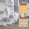 image:imageMaison d Hermine Curtains for Living Room 100 Cotton 96 inch Length Two Panels Light Filtering Toile Curtains with Rod and Loop Pockets Calais Paloma Grey White Background 50 W x 96 L