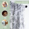 image:imageMaison d Hermine Curtains for Living Room 100 Cotton 96 inch Length Two Panels Light Filtering Toile Curtains with Rod and Loop Pockets The Miller Paloma Gray White Background 50 W x 96 L