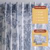 image:imageMaison d Hermine Curtains for living room 100 Cotton 108 inch length One Panel Light Filtering Toile Curtains for Bedroom with rod and loop Pockets The Miller Blue White Background 50W x 108L