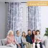 image:imageMaison d Hermine Curtains for living room 100 Cotton 108 inch length One Panel Light Filtering Toile Curtains for Bedroom with rod and loop Pockets The Miller Blue White Background 50W x 108L