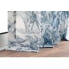 image:imageMaison d Hermine Curtains for living room 100 Cotton 108 inch length One Panel Light Filtering Toile Curtains for Bedroom with rod and loop Pockets The Miller Blue White Background 50W x 108L