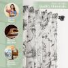 image:imageMaison d Hermine Curtains for living room 100 Cotton 124 inch length One Panel Light Filtering Toile Curtains for Bedroom Windows with rod and loop Pockets Drapes Paradise Mid Night 50W x 124L
