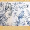 image:imageMaison d Hermine Curtains for living room 100 Cotton 84 inch length Two Panels Light Filtering Toile Curtains for Bedroom Windows with rod and loop Pockets Drapes Jouy Paradise Blue 50W x 84L