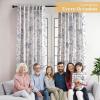 image:imageMaison d Hermine Curtains for living room 100 Cotton 84 inch length Two Panels Light Filtering Toile Curtains for Bedroom Windows with rod and loop Pockets Drapes Jouy Paradise Blue 50W x 84L