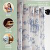 image:imageMaison d Hermine Curtains for living room 100 Cotton 84 inch length Two Panels Light Filtering Toile Curtains for Bedroom Windows with rod and loop Pockets Drapes Jouy Paradise Blue 50W x 84L