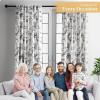 image:imageMaison d Hermine Curtains for living room 100 Cotton 96 inch length Two Panels Light Filtering Toile Curtains for Bedroom Windows with rod and loop Pockets Drapes Paradise Mid Night 50W x 96L
