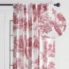 image:imageMaison d Hermine Curtains for Living Room 100 Cotton 124 inch Length One Panel Light Filtering Toile Curtains for Bedroom Windows with Rod and Loop Pockets Drapes Trianon Red 50 W x 124 L