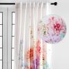 image:imageMaison d Hermine Curtains for Living Room 100 Cotton 84 inch Length One Panel Light Filtering Curtains for Windows with Rod and Loop Pockets Easter Decorations Floral  White 50 W x 84 L