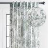 image:imageMaison d Hermine Curtains for Living Room 100 Cotton 84 inch Length One Panel Light Filtering Toile Curtains with Rod and Loop Pockets The Miller Antique Green White Background 50 W x 84 L