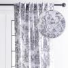 image:imageMaison d Hermine Curtains for Living Room 100 Cotton 84 inch Length One Panel Light Filtering Toile Curtains with Rod and Loop Pockets The Miller Paloma Gray White Background 50 W x 84 L