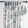image:imageMaison d Hermine Curtains for Living Room 100 Cotton 96 inch Length One Panel Light Filtering Toile Curtains with Rod and Loop Pockets Calais Antique Green White Background 50 W x 96 L