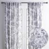 image:imageMaison d Hermine Curtains for Living Room 100 Cotton 96 inch Length Two Panels Light Filtering Toile Curtains with Rod and Loop Pockets The Miller Paloma Gray White Background 50 W x 96 L