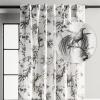 image:imageMaison d Hermine Curtains for living room 100 Cotton 124 inch length One Panel Light Filtering Toile Curtains for Bedroom Windows with rod and loop Pockets Drapes Paradise Mid Night 50W x 124L