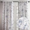 image:imageMaison d Hermine Curtains for living room 100 Cotton 84 inch length Two Panels Light Filtering Toile Curtains for Bedroom Windows with rod and loop Pockets Drapes Jouy Paradise Blue 50W x 84L