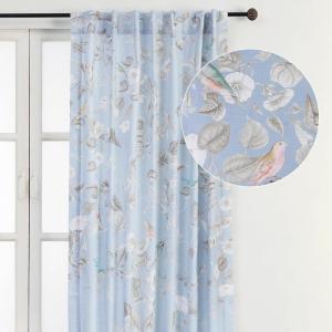 image:imageMaison d Hermine Curtains for Living Room 100 Cotton 108 inch Length One Panel Light Filtering Curtains for Windows with Rod and Loop Pockets Easter Decorations Celeste 50 W x 108 L
