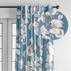 image:imageMaison d Hermine Curtains for Living Room 100 Cotton 108 inch Length One Panel Light Filtering Curtains for Windows with Rod and Loop Pockets Easter Decorations Manon  Blue 50 W x 108 L