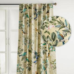 image:imageMaison d Hermine Curtains for Living Room 100 Cotton 108 inch Length One Panel Light Filtering Curtains for Windows with Rod and Loop Pockets Solstice  Garden Glade 50 W x 108 L