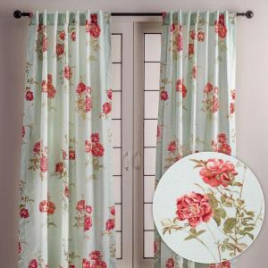 image:imageMaison d Hermine Curtains for Living Room 100 Cotton 108 inch Length Two Panel Light Filtering Curtains for Windows with Rod and Loop Pockets Easter Decorations Villette  Aqua 50 W x 108 L