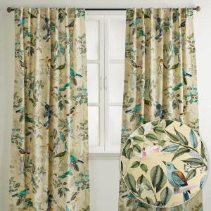 image:imageMaison d Hermine Curtains for Living Room 100 Cotton 108 inch Length Two Panel Light Filtering Curtains for Windows with Rod and Loop Pockets Solstice  Garden Glade 50 W x 108 L