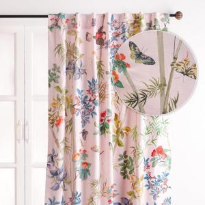 image:imageMaison d Hermine Curtains for Living Room 100 Cotton 124 inch Length One Panel Light Filtering Curtains for Windows with Rod and Loop Pockets Easter Decorations Canne  Pale Pink 50 W x 124 L