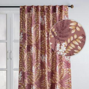 image:imageMaison d Hermine Curtains for Living Room 100 Cotton 124 inch Length One Panel Light Filtering Curtains for Windows with Rod and Loop Pockets Feuillage  Cameo Brown 50 W x 124 L