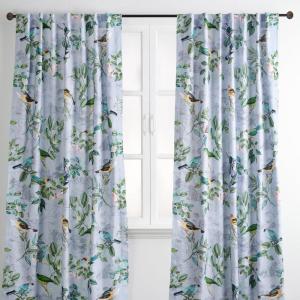 image:imageMaison d Hermine Curtains for Living Room 100 Cotton 124 inch Length Two Panel Light Filtering Curtains for Windows with Rod and Loop Pockets Easter Decorations Solstice  Fair Blue 50W x 124L