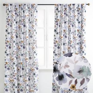 image:imageMaison d Hermine Curtains for Living Room 100 Cotton 124 inch Length Two Panel Light Filtering Curtains for Windows with Rod and Loop Pockets Easter Decorations Blossom  Flora 50 W x 124 L