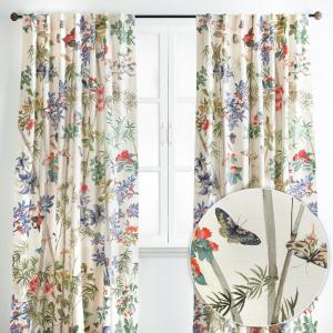 image:imageMaison d Hermine Curtains for Living Room 100 Cotton 124 inch Length Two Panel Light Filtering Curtains for Windows with Rod and Loop Pockets Easter decorations Canne  Light Beige 50W x 124L