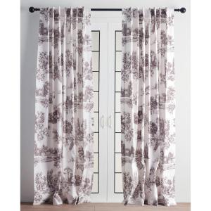 image:imageMaison d Hermine Curtains for Living Room 100 Cotton 84 inch Length Two Panels Light Filtering Toile Curtains for Bedroom Windows with Rod and Loop Pockets Drapes Trianon Grey 50 W x 84 L