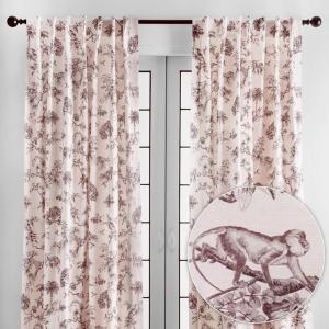 image:imageMaison d Hermine Curtains for Living Room 100 Cotton 84 inch Length Two Panels Light Filtering Toile Curtains for Bedroom Windows with Rod and Loop Pockets Drapes Bonobo Brown 50 W x 84 L