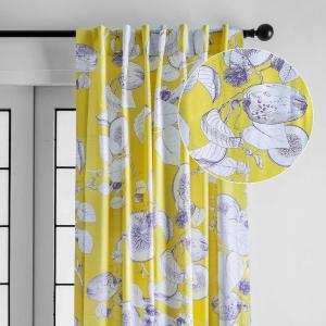 image:imageMaison d Hermine Curtains for Living Room 100 Cotton 96 inch Length One Panel Light Filtering Curtains for Windows with Rod and Loop Pockets Easter Decorations Manon  Yellow 50 W x 96 L