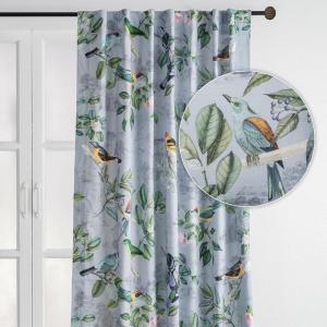 image:imageMaison d Hermine Curtains for Living Room 100 Cotton 96 inch Length One Panel Light Filtering Curtains for Windows with Rod and Loop Pockets Easter Decorations Solstice  Fair Blue 50 W x 96 L