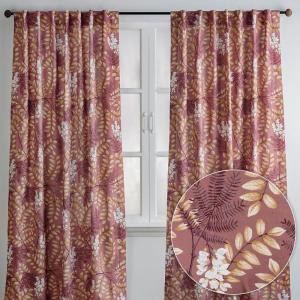 image:imageMaison d Hermine Curtains for Living Room 100 Cotton 96 inch Length Two Panel Light Filtering Curtains for Windows with Rod and Loop Pockets Feuillage  Cameo Brown 50 W x 96 L
