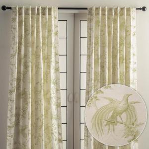 image:imageMaison d Hermine Curtains for Living Room 100 Cotton 96 inch Length Two Panels Light Filtering Toile Curtains for Bedroom Windows with Rod and Loop Pockets Drapes Paradise Sage 50 W x 96 L