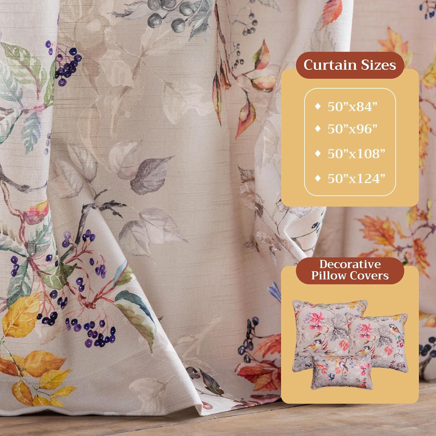 image:imageMaison d Hermine Curtains for Living Room 100 Cotton 84 inch Length Two Panel Light Filtering Curtains for Windows with Rod and Loop Pockets Gifts for Mothers Day Equinoxe  Multi 50 W x 84 L