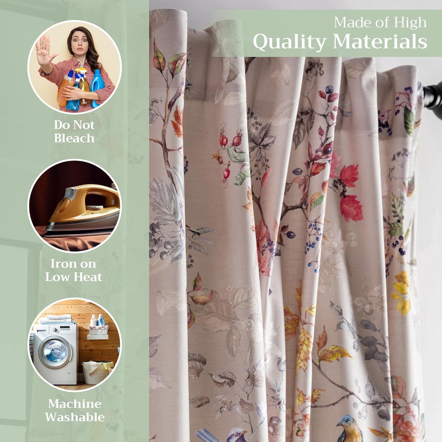 image:imageMaison d Hermine Curtains for Living Room 100 Cotton 84 inch Length Two Panel Light Filtering Curtains for Windows with Rod and Loop Pockets Gifts for Mothers Day Equinoxe  Multi 50 W x 84 L