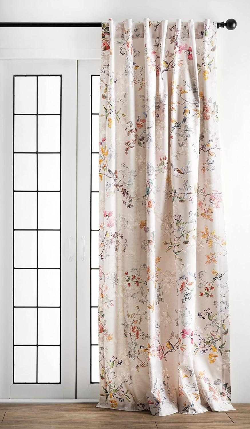 image:imageMaison d Hermine Curtains for Living Room 100 Cotton 84 inch Length Two Panel Light Filtering Curtains for Windows with Rod and Loop Pockets Gifts for Mothers Day Equinoxe  Multi 50 W x 84 L