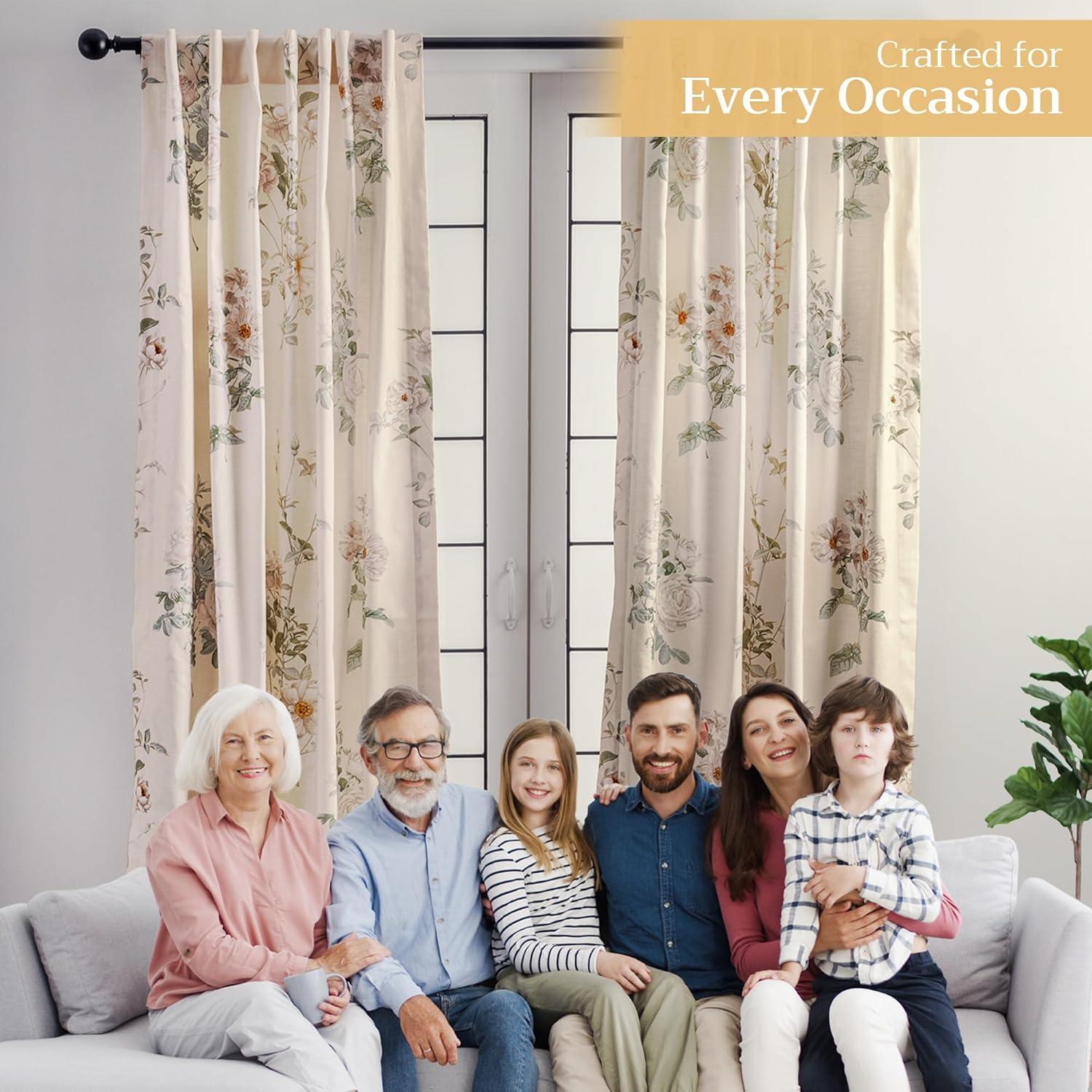 image:imageMaison d Hermine Curtains for Living Room 100 Cotton 96 inch Length One Panel Light Filtering Curtains for Windows with Rod and Loop Pockets Gifts for Mothers Day Villette  Dove Grey 50W x 96L