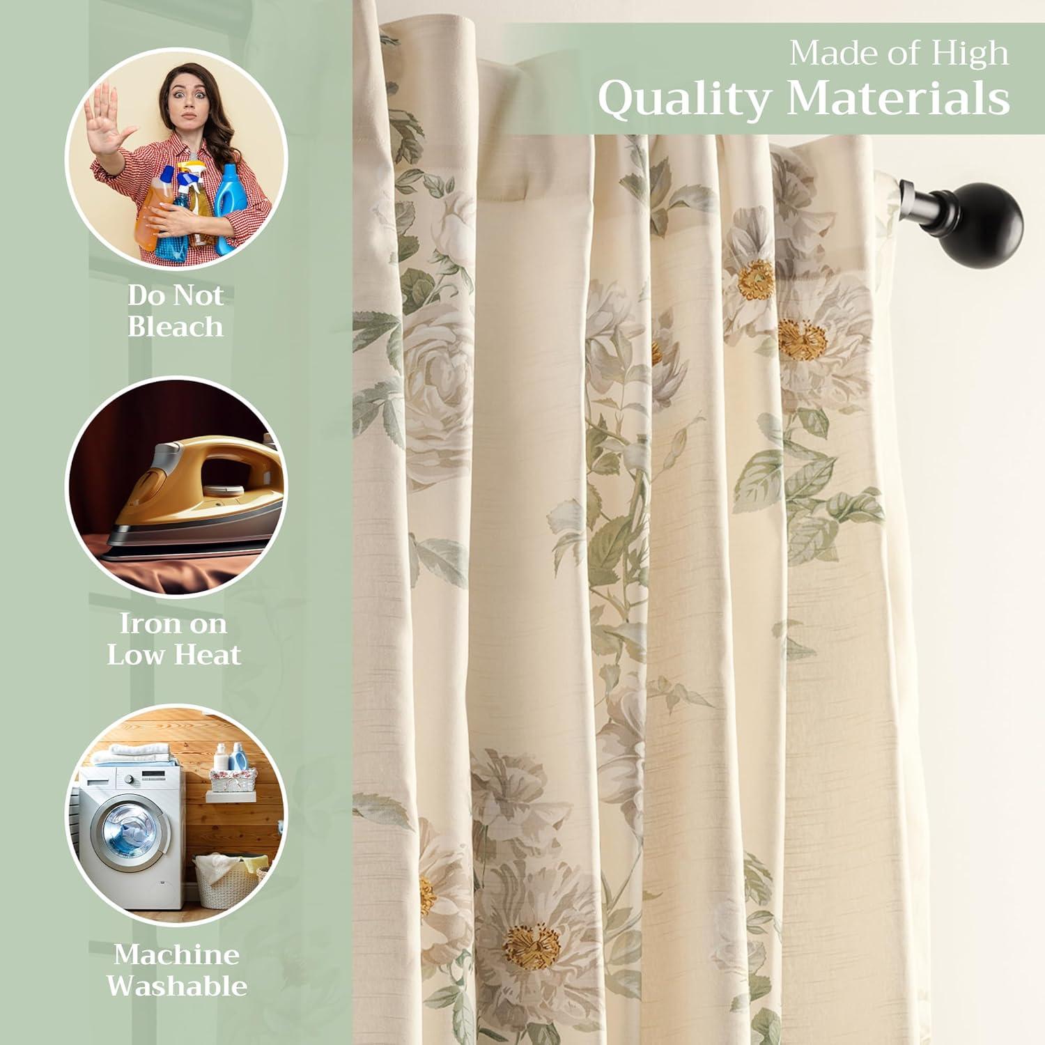 image:imageMaison d Hermine Curtains for Living Room 100 Cotton 96 inch Length One Panel Light Filtering Curtains for Windows with Rod and Loop Pockets Gifts for Mothers Day Villette  Dove Grey 50W x 96L