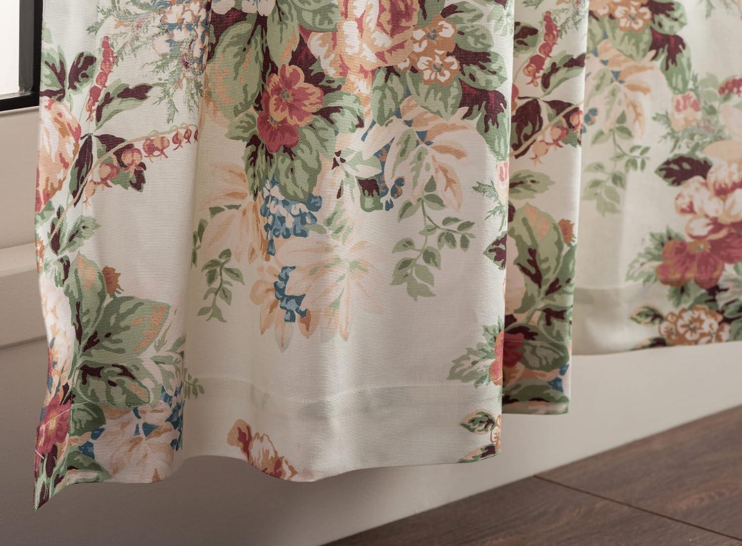 image:imageMaison d Hermine Curtains for Living Room 100 Cotton 96 inch Length Two Panel Light Filtering Curtains for Windows with Rod and Loop Pockets Gifts for Mothers Day Abbeville 50 W x 96 L