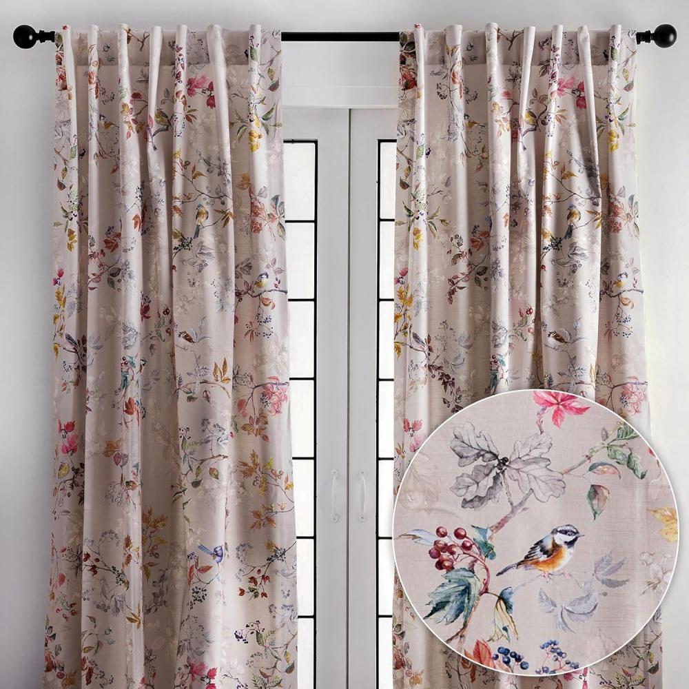 image:imageMaison d Hermine Curtains for Living Room 100 Cotton 84 inch Length Two Panel Light Filtering Curtains for Windows with Rod and Loop Pockets Gifts for Mothers Day Equinoxe  Multi 50 W x 84 L
