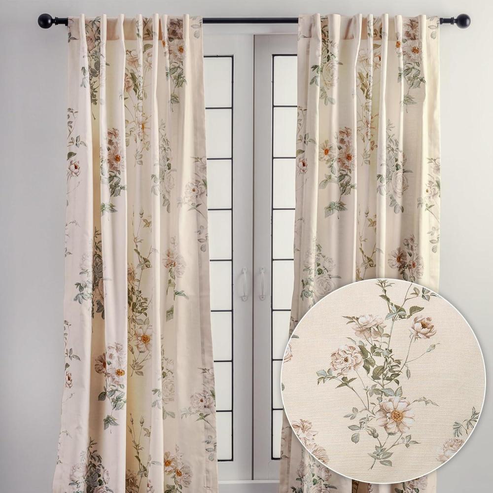 image:imageMaison d Hermine Curtains for Living Room 100 Cotton 96 inch Length One Panel Light Filtering Curtains for Windows with Rod and Loop Pockets Gifts for Mothers Day Villette  Dove Grey 50W x 96L