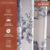 image:imageMaison d Hermine Curtains for Living Room 100 Cotton 96 inch Length One Panel Light Filtering Toile Curtains for Bedroom Windows with Rod and Loop Pockets Drapes Trianon Blue 50 W x 96 L