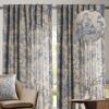 image:imageMaison d Hermine Curtains for Living Room 100 Cotton 108 inch Length Two Panels Light Filtering Toile Curtains for Bedroom Windows with Rod and Loop Pockets Drapes The Miller Blue 50 W x 108 L