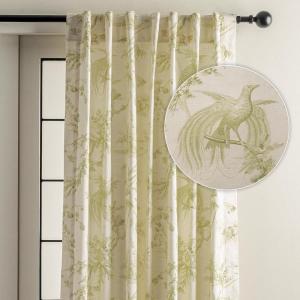 image:imageMaison d Hermine Curtains for Living Room 100 Cotton 84 inch Length One Panel Light Filtering Toile Curtains for Bedroom Windows with Rod and Loop Pockets Drapes Paradise Sage 50 W x 84 L
