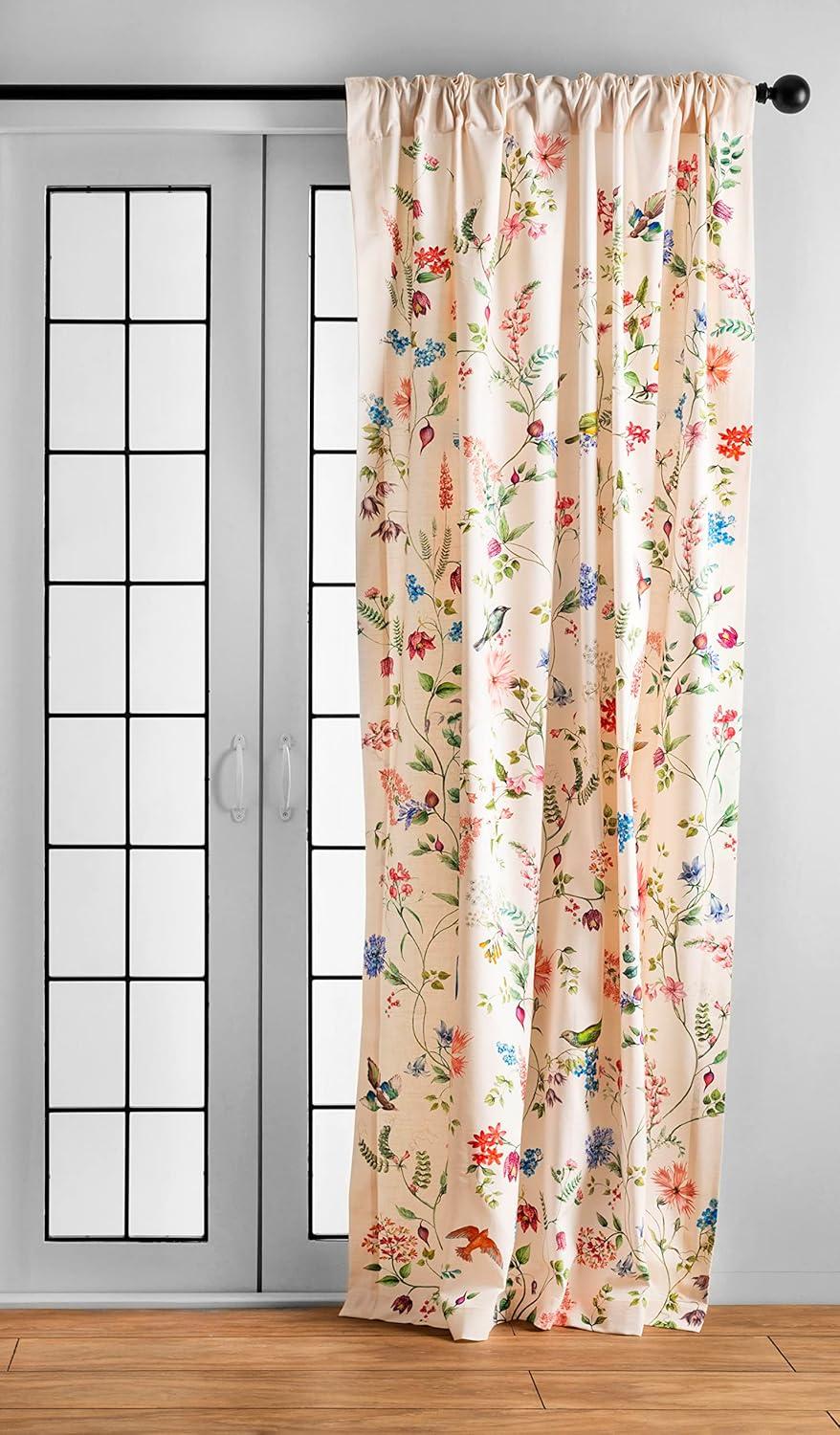 image:imageMaison d Hermine Curtains for Living Room 100 Cotton 96 inch Length Two Panel Light Filtering Curtains for Windows with Rod and Loop Pockets Gifts for Mothers Day Neo Ipomee  Multi 50W x 96L